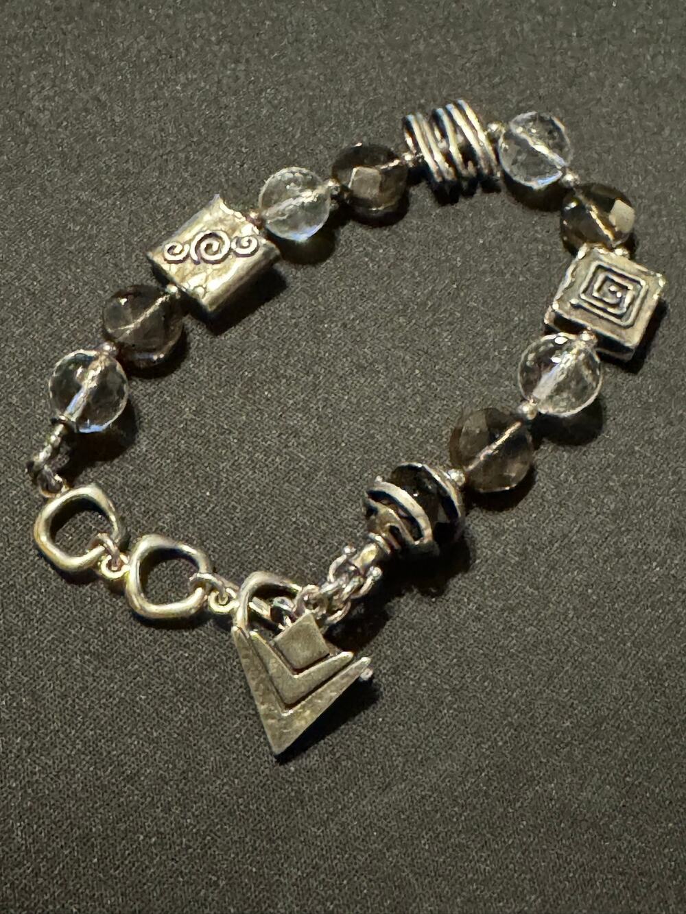 Silpada 925 Silver, Smokey Quartz Crystal Bracelet